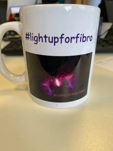 #lightupforfibro Mug Two sided customised design FFU Scotland CIC Branded Merchandise